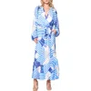Ciebon Gaeley Print Tie Waist Long Sleeve Maxi Dress In Blue Multi