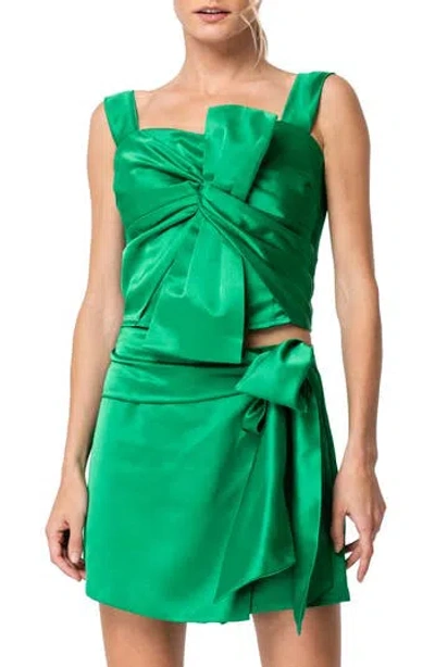 Ciebon Ganna Bow Front Bustier Top In Green