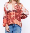 Ciebon Gefina Printed Blouse In Brown Multi In Multi