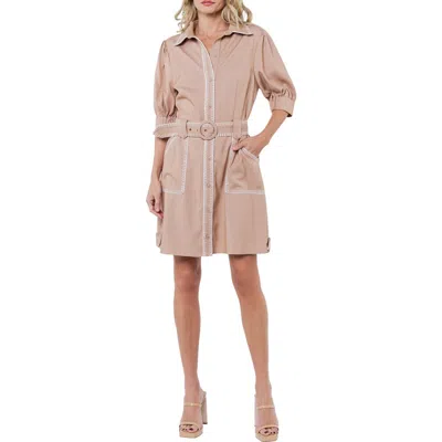 Ciebon Gelso Whipstitch Detail Shirtdress In Multi