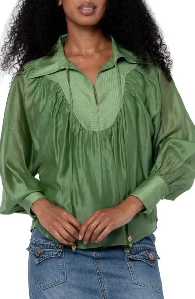 Ciebon Georgina Quarter Zip Top In Green