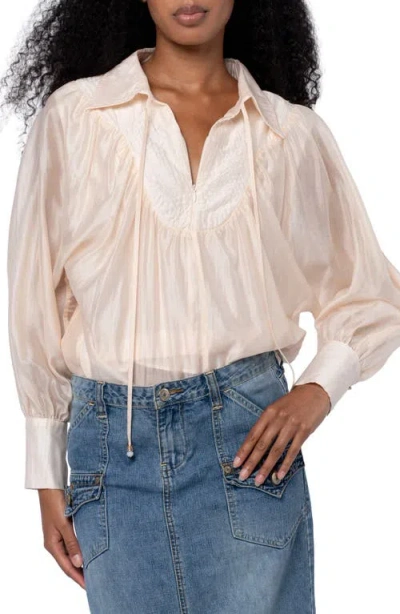 Ciebon Georgina Quarter Zip Top In White