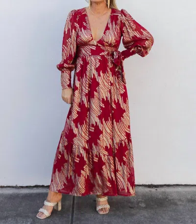 Ciebon Isa Wrap Maxi Dress In Metallic In Multi
