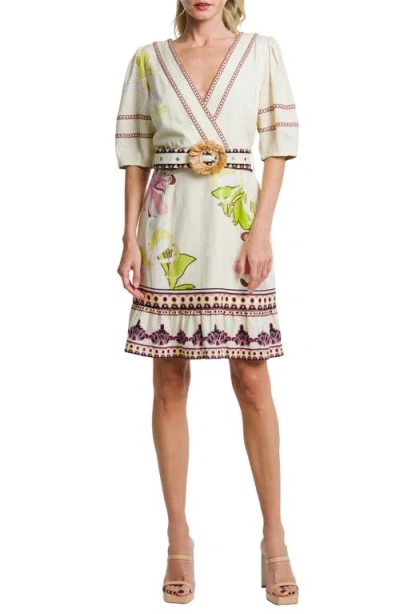 Ciebon Ivy Linen Blend Dress In Multi