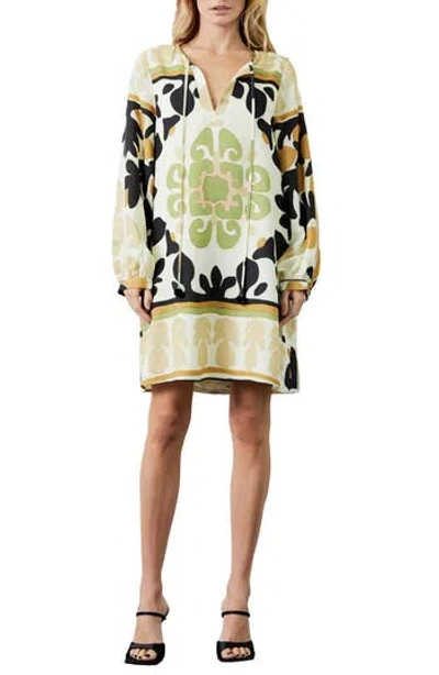 Ciebon Jeinny Long Sleeve Shift Dress In Neutral