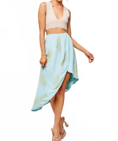Ciebon Jennifer Bead Palm Midi Skirt In Blue