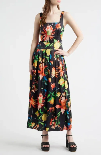 Ciebon Juno Floral Print Midi Dress In Multi