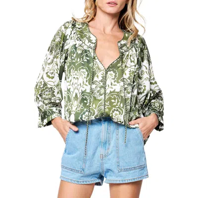 Ciebon Katari Tiger Print Top In Green