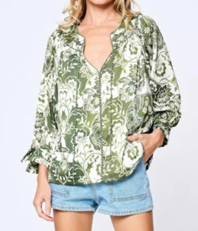Ciebon Katari Tiger Print Top In Green