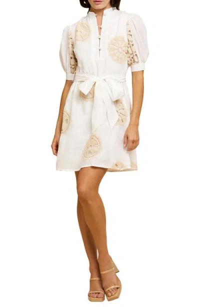 Ciebon Khloe Tie Belt Minidress In White