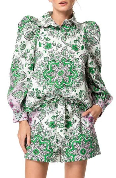 Ciebon Krisa Puff Sleeve Top In Multi