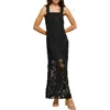 Ciebon Krystina Crochet Maxi Dress In Black