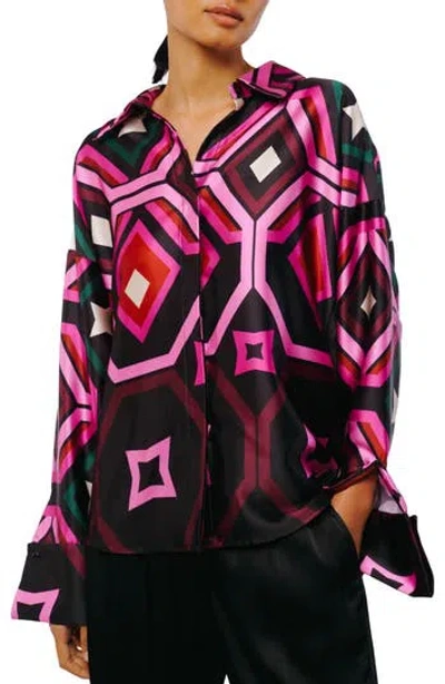 Ciebon Lariza Printed Button-up Shirt In Multi