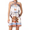 Ciebon Lio Cross Neck Halter Mini Dress In Multi In White
