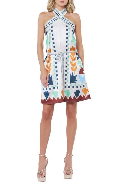 Ciebon Lio Sleeveless Tie Waist Dress In White