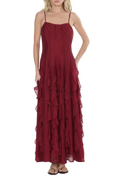 Ciebon Lovise Ruffled Gown In Red