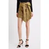 Ciebon Luana Metallic Jacquard Miniskirt In Brown