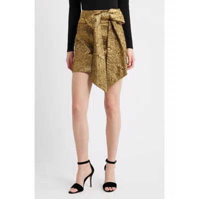 Ciebon Luana Metallic Jacquard Miniskirt In Brown