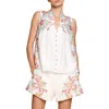 Ciebon Lucilla Placed Floral Sleeveless Top In Off White Multi