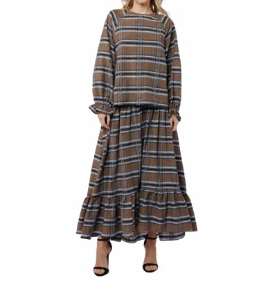 Ciebon Madelynn Printed Maxi Skirt In Light Blue In Multi