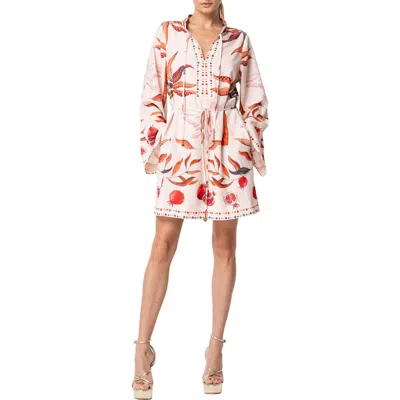 Ciebon Mariam Print Long Sleeve Dress In Brown Multi
