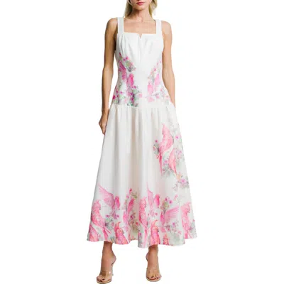 Ciebon Marsella Print Square Neck Maxi Sundress In Multi