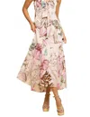 Ciebon Miyui Floral Print Sleeveless Maxi Dress In Beige