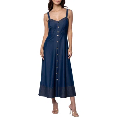 Ciebon Molli Seamed Chambray Sundress In Blue