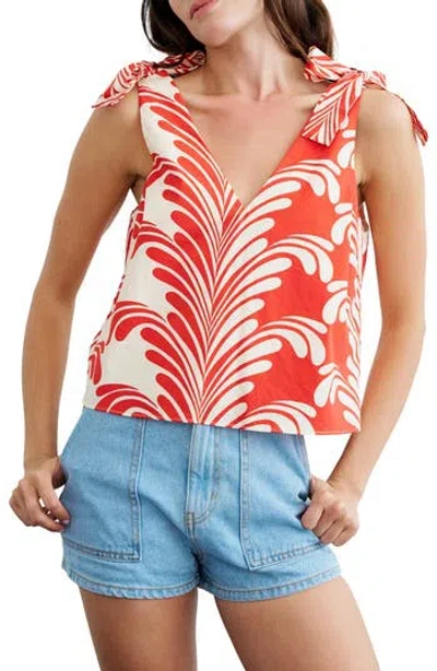 Ciebon Monet Tie Strap Tank In Orange