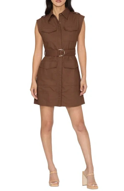 Ciebon Nala Cotton Sleeveless Shirtdress In Brown