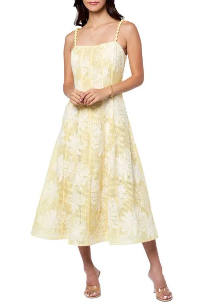 Ciebon Namie Floral Embroidered Sundress In Yellow