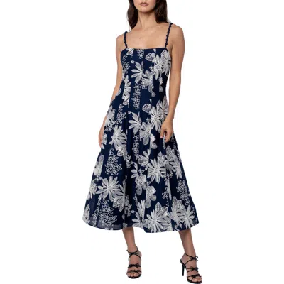 Ciebon Namie Floral Embroidery A-line Dress In Multi