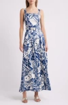 Ciebon Nenette Floral Maxi Dress In Navy Multi