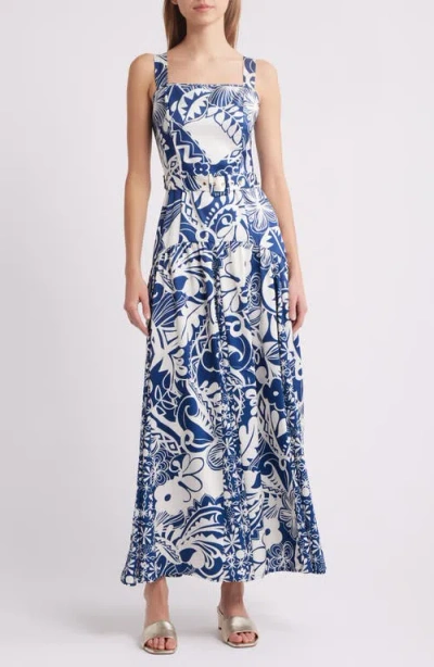 Ciebon Nenette Floral Maxi Dress In Navy Multi