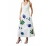 Ciebon Nia Embroidered Maxi Skirt In Blue In White