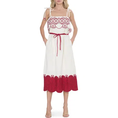 Ciebon Nina Embroidered Scallop Sundress In Multi