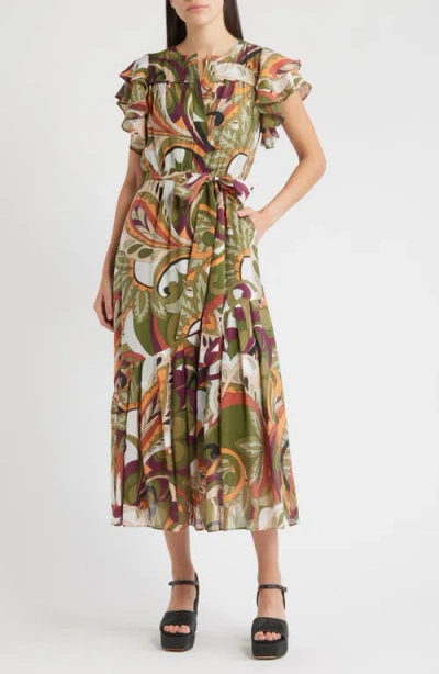 Ciebon Nythia Tie Belt Shirtdress In Multi