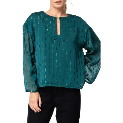 Ciebon Olivie Metallic Fleck Top In Green