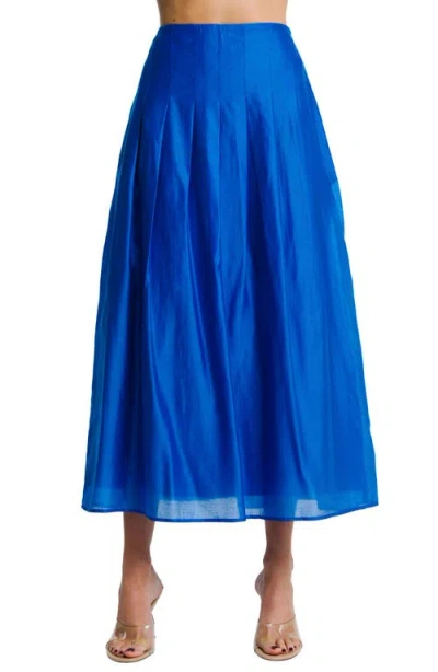 Ciebon Pheona A-line Midi Skirt In Blue