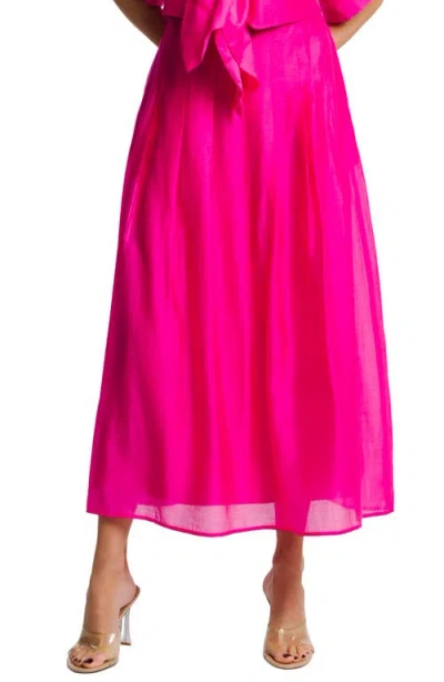 Ciebon Pheona A-line Midi Skirt In Pink