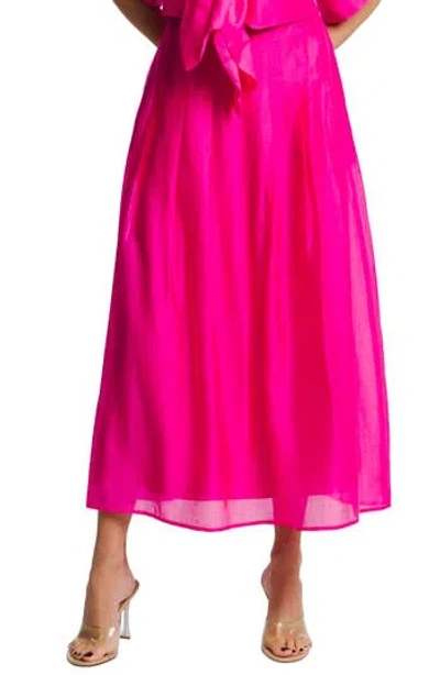 Ciebon Pheona A-line Midi Skirt In Pink