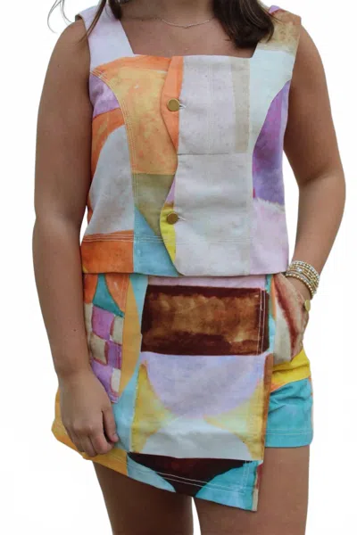 Ciebon Printed Wrap Skort In Multi