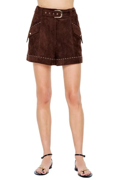 Ciebon Reagan Faux Suede Shorts In Multi