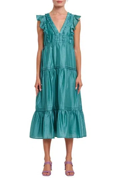 Ciebon Rhaella Tiered Maxi Dress In Blue