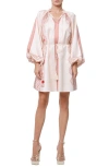 Ciebon Ritz Tie Waist Long Sleeve Dress In Cream Multi