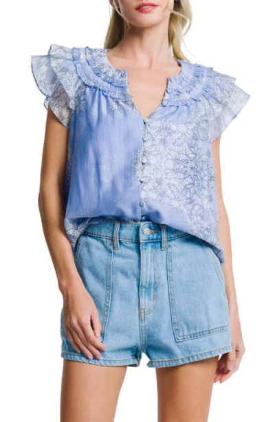 Ciebon Rothy Floral Top In Blue