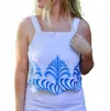 Ciebon Rowen Embroidered Strappy Top In White In White
