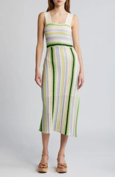 Ciebon Sahara Midi Jumper Dress In Green Multi