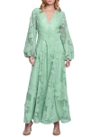 Ciebon Sarilla Long Sleeve Lace Gown In Mint