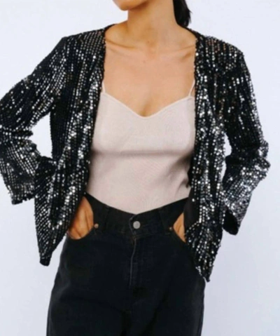 Ciebon Sequin Jacket In Black